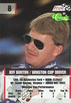 1995 Finish Line - Silver #8 Jeff Burton Back