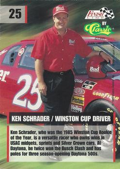 1995 Finish Line - Silver #25 Ken Schrader Back