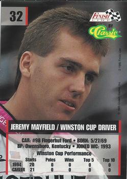 1995 Finish Line - Silver #32 Jeremy Mayfield Back