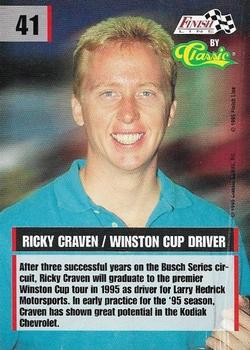 1995 Finish Line - Silver #41 Ricky Craven Back