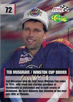1995 Finish Line - Silver #72 Ted Musgrave Back