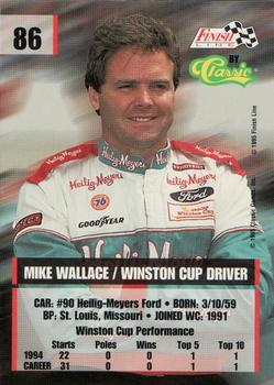 1995 Finish Line - Silver #86 Mike Wallace Back