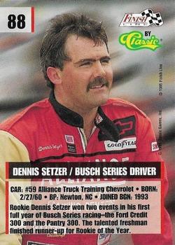 1995 Finish Line - Silver #88 Dennis Setzer Back