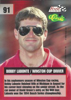1995 Finish Line - Silver #91 Bobby Labonte Back