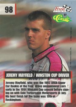 1995 Finish Line - Silver #98 Jeremy Mayfield Back