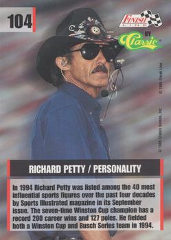1995 Finish Line - Silver #104 Richard Petty Back