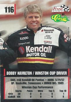 1995 Finish Line - Silver #116 Bobby Hamilton Back