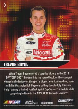 2013 Press Pass Ignite - Color Proof Cyan #3 Trevor Bayne Back