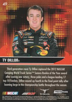 2013 Press Pass Ignite - Color Proof Cyan #49 Ty Dillon Back