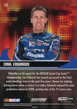 2013 Press Pass Ignite - Color Proof Yellow #10 Carl Edwards Back