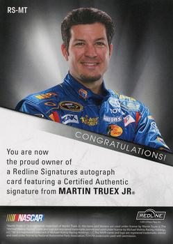 2013 Press Pass Redline - Signatures Holo #RS-MT Martin Truex Jr. Back