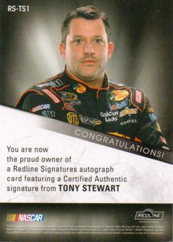 2013 Press Pass Redline - Signatures Red #RS-TS1 Tony Stewart Back