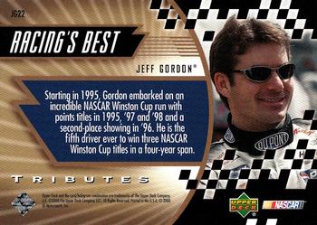 2000 Upper Deck Tributes: Jeff Gordon #JG22 Jeff Gordon Back
