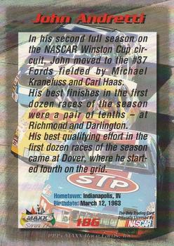 1995 Maxx - Series II Retail #186 John Andretti Back