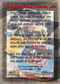 1995 Maxx - Series II Retail #201 Johnny Benson, Jr. Back