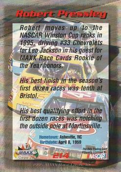 1995 Maxx - Series II Retail #214 Robert Pressley Back