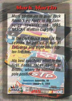 1995 Maxx - Series II Retail #215 Mark Martin Back