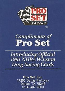 1991 Pro Set NHRA - Prototypes #NNO Cover Card Front