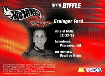 2004 Hot Wheels Racing #NNO Greg Biffle Back