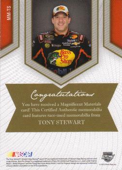 2013 Press Pass Fanfare - Magnificent Materials Dual Swatches Melting #MM-TS Tony Stewart Back