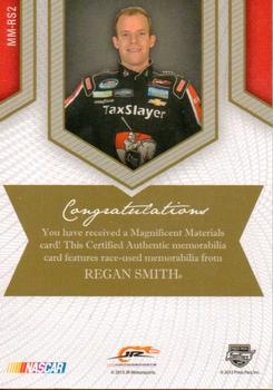 2013 Press Pass Fanfare - Magnificent Materials Jumbo Swatches #MM-RS2 Regan Smith Back