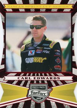 2013 Press Pass Fanfare - Red Foil Die Cuts #17 Carl Edwards Front