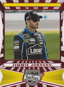 2013 Press Pass Fanfare - Red Foil Die Cuts #25 Jimmie Johnson Front