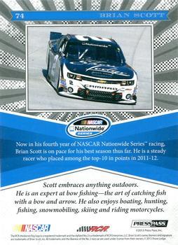 2013 Press Pass Fanfare - Sapphire #74 Brian Scott Back