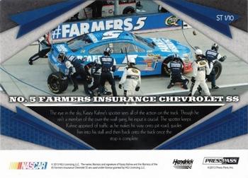 2013 Press Pass Fanfare - Showtime #ST 1 No. 5 Farmers Insurance Chevrolet SS Back