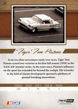 2013 Press Pass Legends #31 Tom Pistone Back