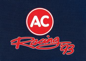 1993 Action AC Racing #NNO Ernie Irvan Back