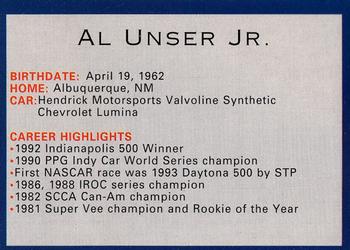 1993 Action Valvoline Performance Team #NNO Al Unser Jr. Back