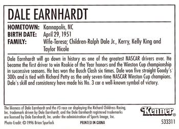 1997 Kenner/Winner's Circle Starting Lineup Cards #533311 Dale Earnhardt Back
