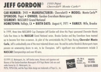 1999 Hasbro/Winner's Circle Starting Lineup Cards #561644.0000 Jeff Gordon Back
