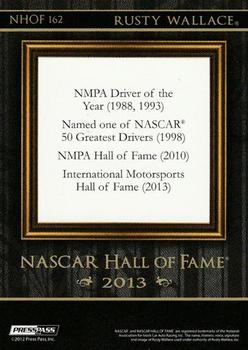 2013 Press Pass Fanfare - NASCAR Hall of Fame Blue #NHOF 162 Rusty Wallace Back