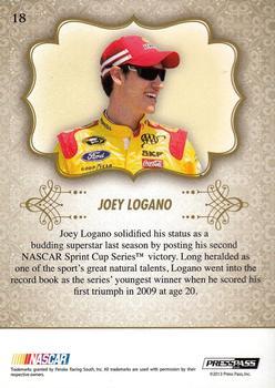 2013 Press Pass Showcase - Gold #18 Joey Logano Back