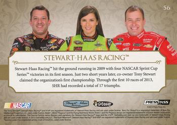 2013 Press Pass Showcase - Gold #56 Stewart-Haas Racing Back