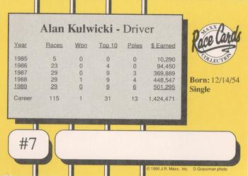 1991 Maxx Racing For Kids Special Edition #7 Alan Kulwicki Back