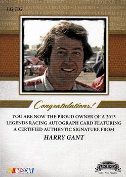 2013 Press Pass Legends - Autographs Gold #LG-HG Harry Gant Back