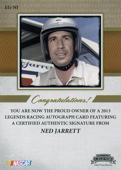 2013 Press Pass Legends - Autographs Silver #LG-NJ Ned Jarrett Back