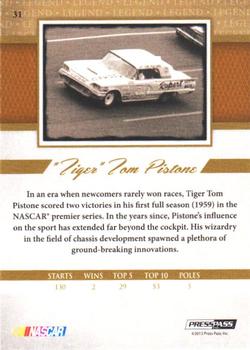 2013 Press Pass Legends - Melting Foil #31 Tom Pistone Back