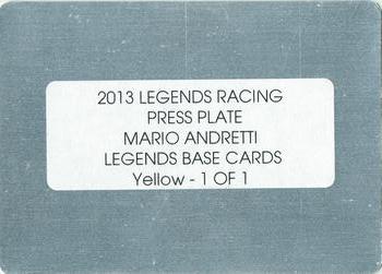 2013 Press Pass Legends - Press Plates Yellow #4 Mario Andretti Back