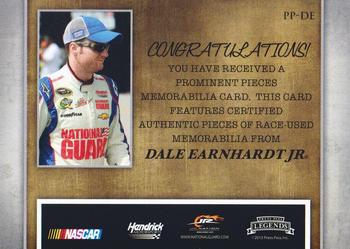 2013 Press Pass Legends - Prominent Pieces Silver #PP-DE Dale Earnhardt Jr. Back