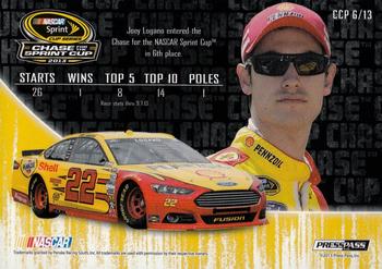 2013 Press Pass - Cup Chase Prizes #CCP 6 Joey Logano Back