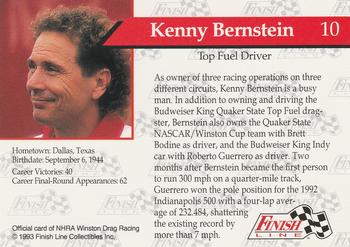 1993 Finish Line NHRA #10 Kenny Bernstein Back