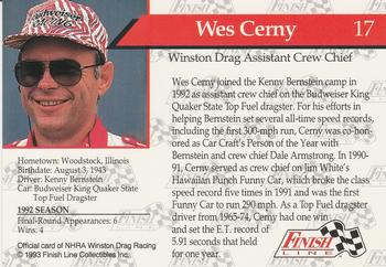 1993 Finish Line NHRA #17 Wes Cerny Back
