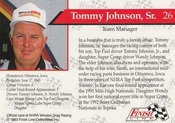 1993 Finish Line NHRA #26 Tommy Johnson Sr. / Tommy Jr. / Wendy Johnson Back
