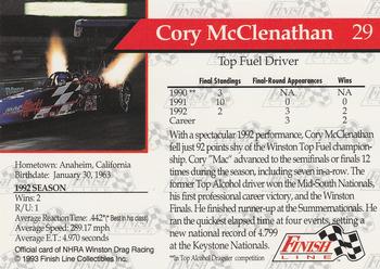 1993 Finish Line NHRA #29 Cory McClenathan Back