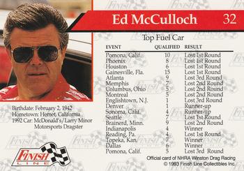 1993 Finish Line NHRA #32 Ed McCulloch's Car Back