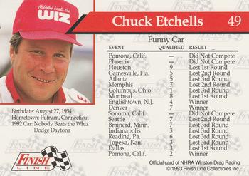 1993 Finish Line NHRA #49 Chuck Etchells' Car Back